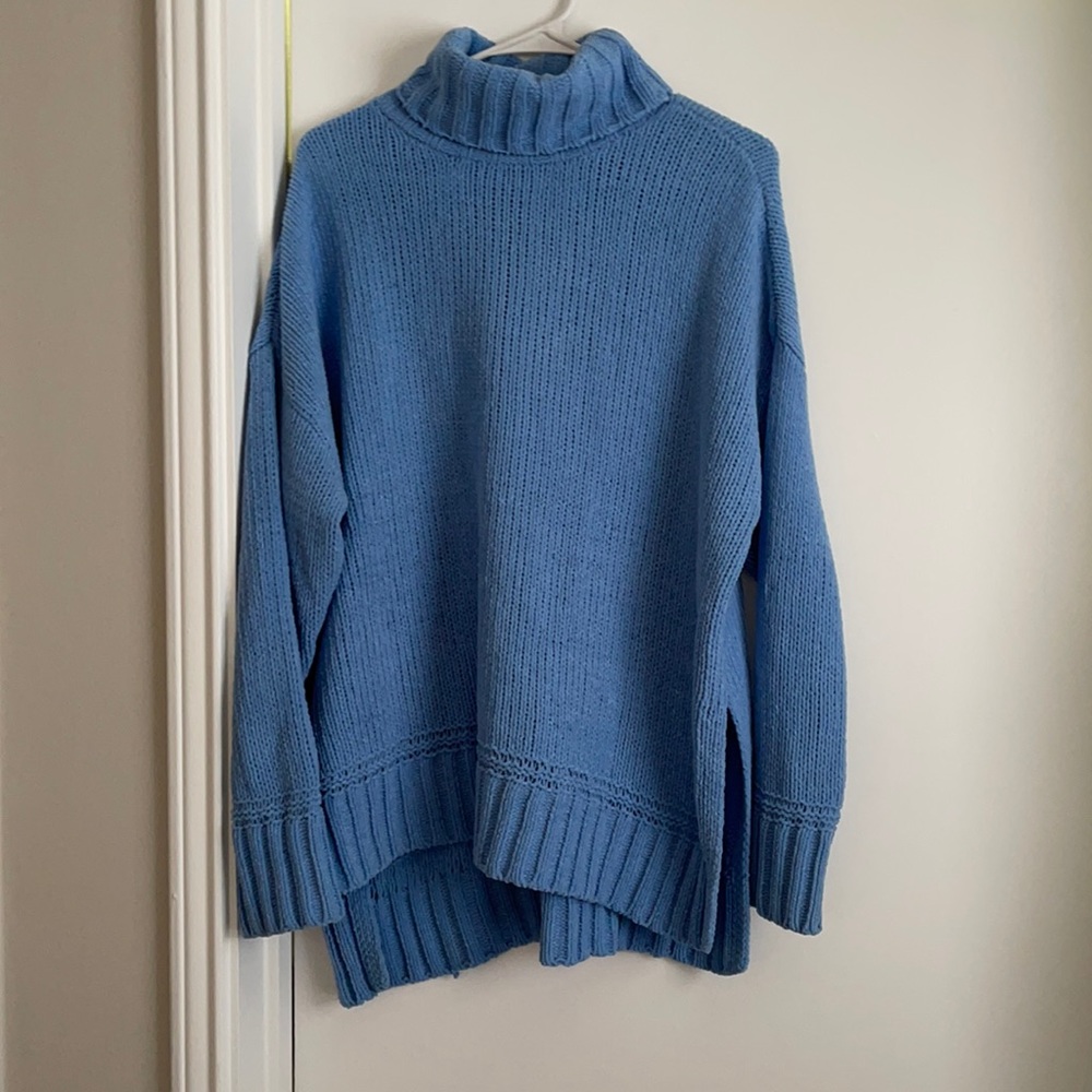 Light blue turtle neck